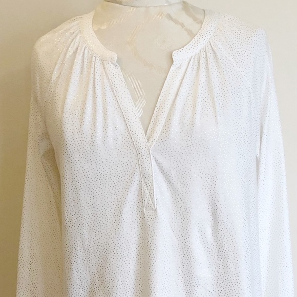 Charter Club Gold Speckled Peasant Blouse NWT - Picture 7 of 9